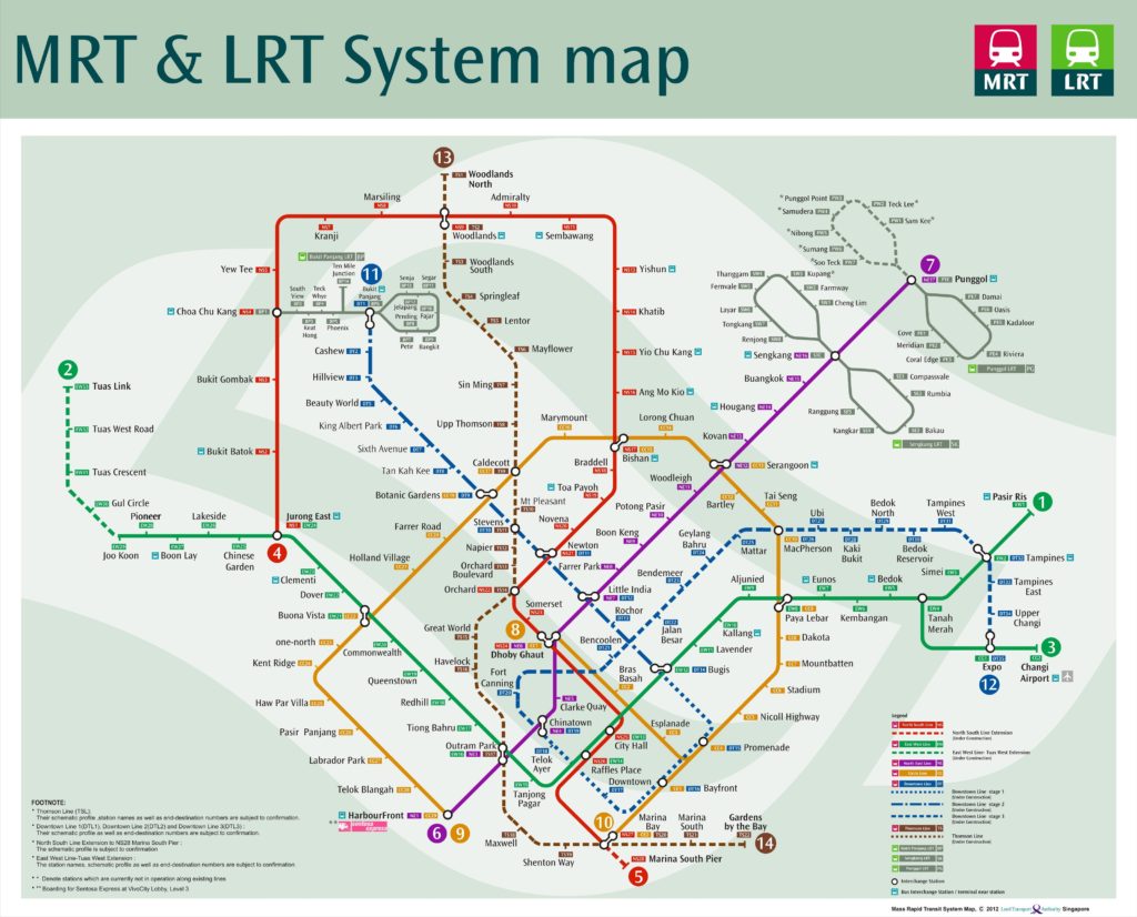 Mapa metro Singapur