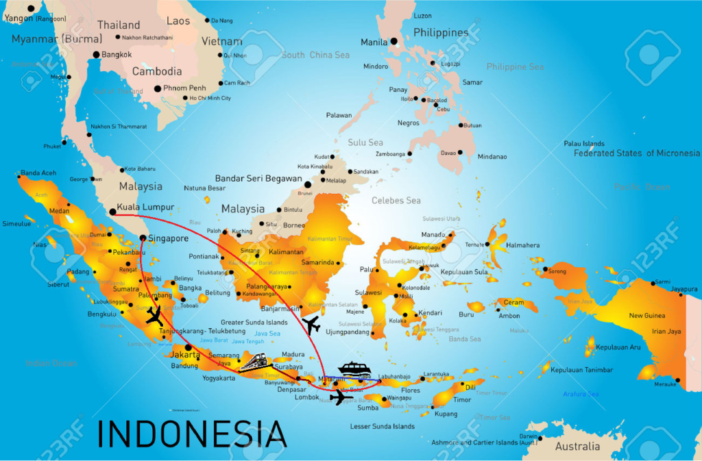 Mapa ruta por Indonesia