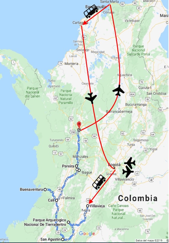 Ruta por Colombia